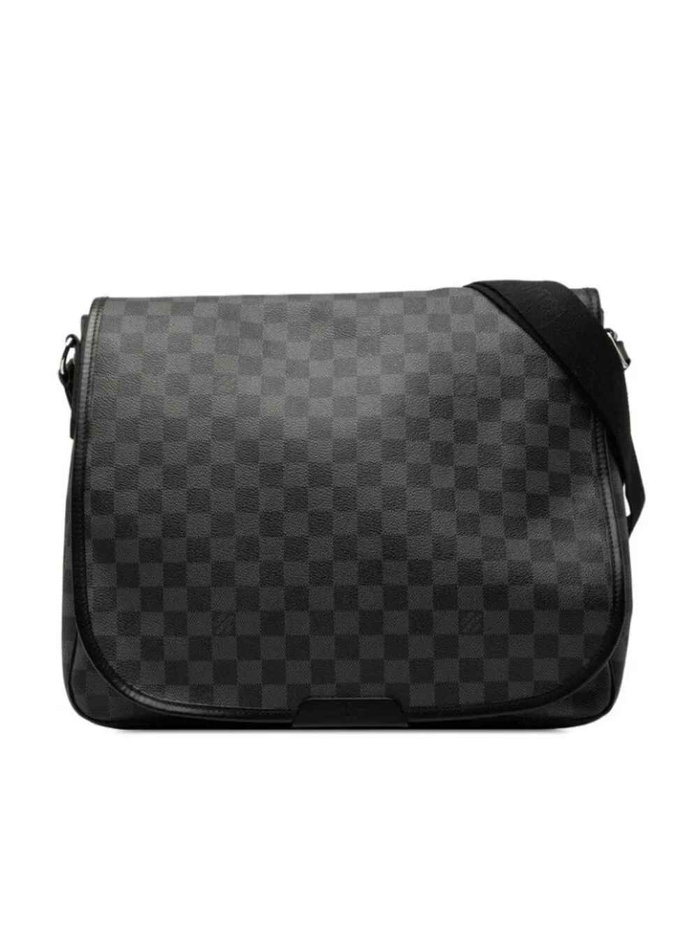 Louis Vuitton Damier Graphite Daniel MM Crossbody Shoulder Bag Black Leather